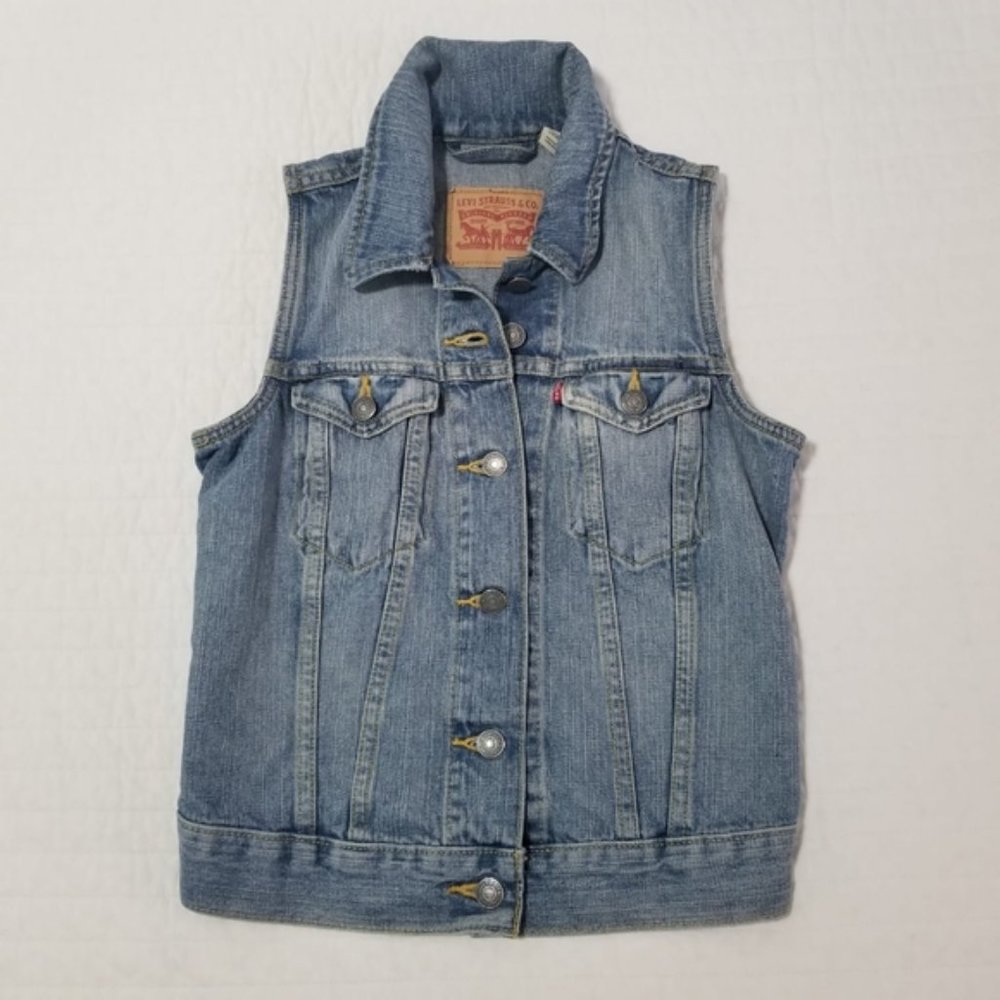Levi's Women's Demin Jean Trucker Vest Jacket XS